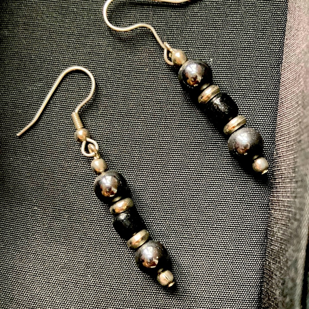 Hematite Silver Earrings